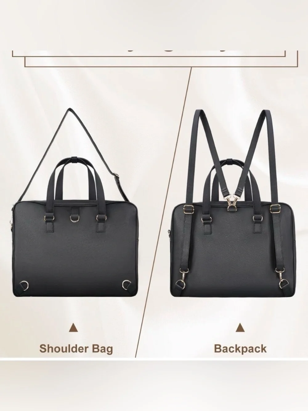 Used 17.3 In Laptop Briefcase, Extra Large Convertible Shoulder/Backpack Women